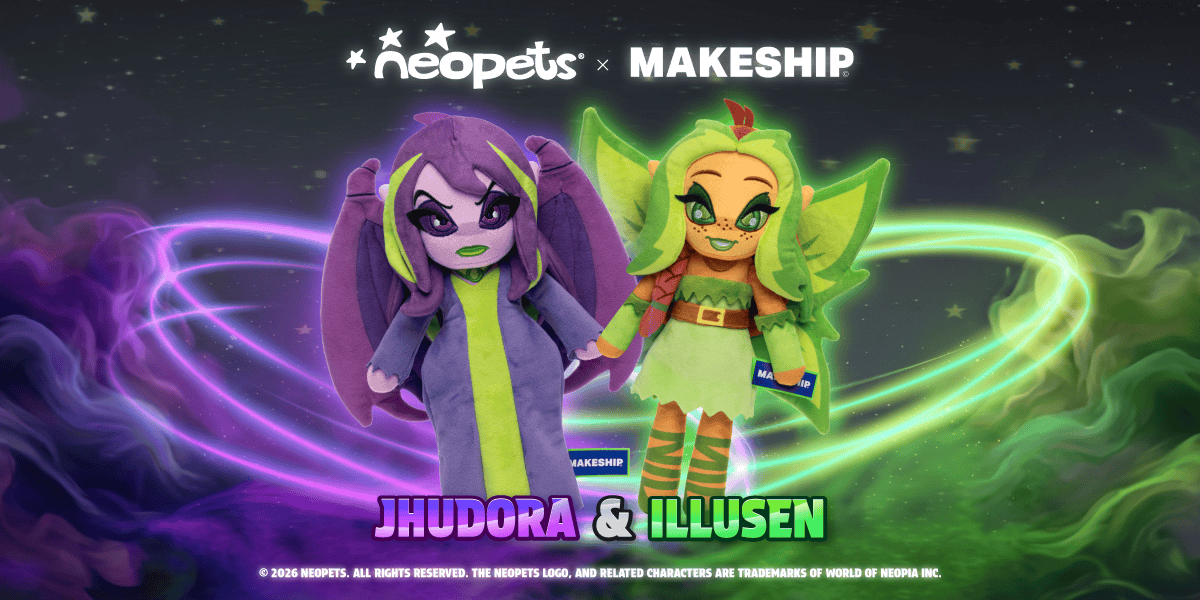 Illusen and Jhudora Arrive on Makeship as New Neopets Plushies!